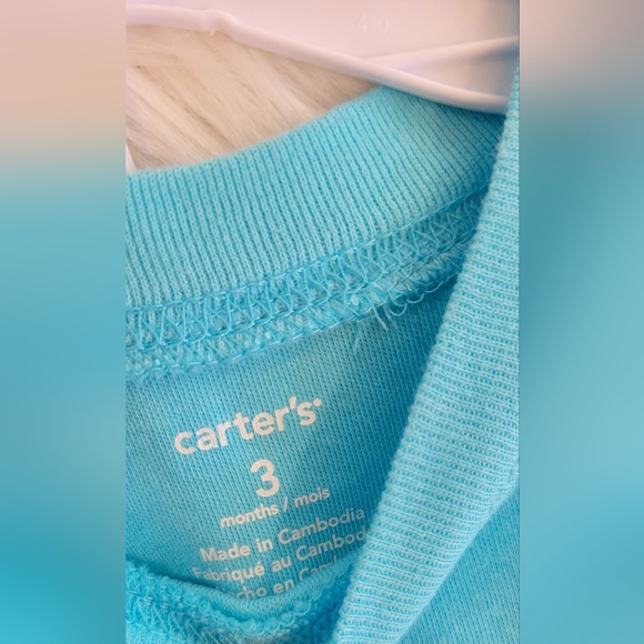 NWT Carter's Boy's 2 Pc Set 3 Months Winter Dog Baby Blue Sweatpants Baby Gift - Picture 3 of 4